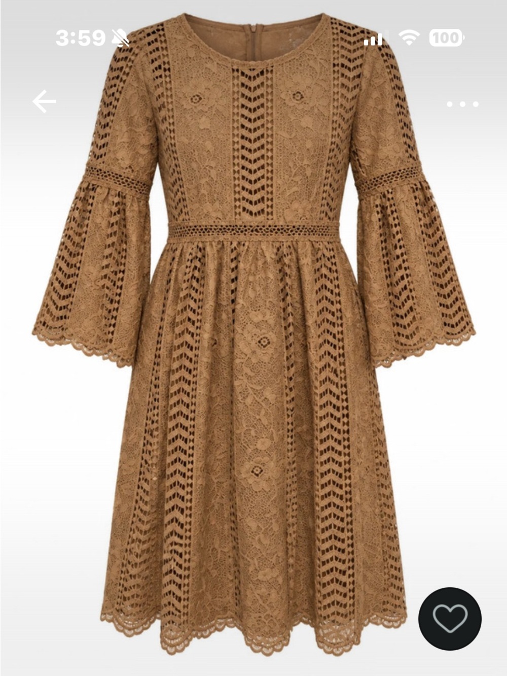 Boho Crochet Lace Midi Dress in Tan